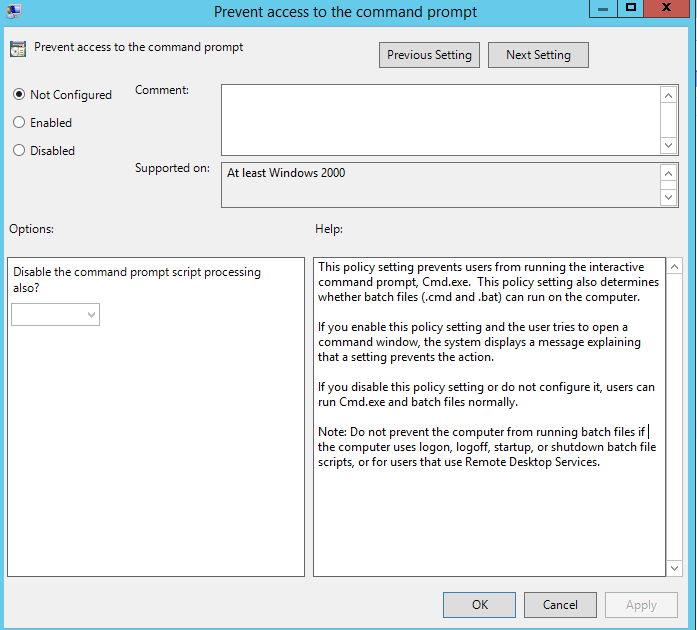 enable group policy cmd